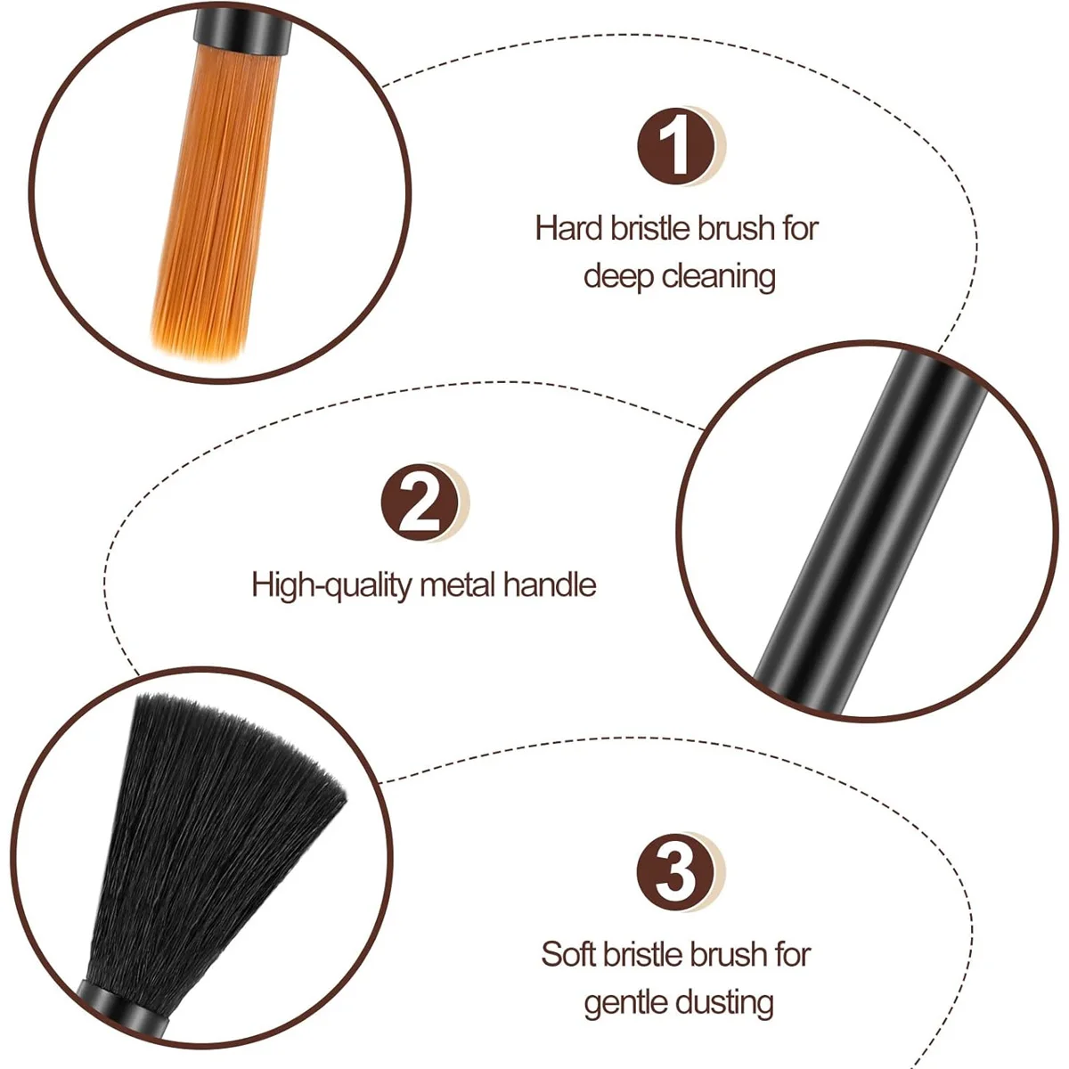 2pack Coffee Grinder Cleaning Brush, Dusting Espresso Brush Accessories Cleaner Barista Brush, Machine Cleaning Brush