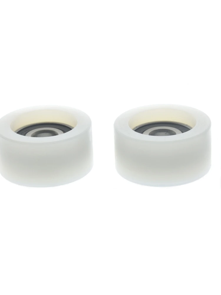 1Pc 10x40x20mm flat wrapped plastic bearing pulley cylindrical white 6200 bearing automation equipment moving pulley