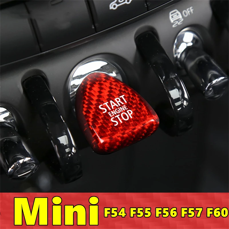 Car Engine Start Stop Button Cover Real Carbon Fiber Sticker For MINI F54 F55 F56 F57 F60 