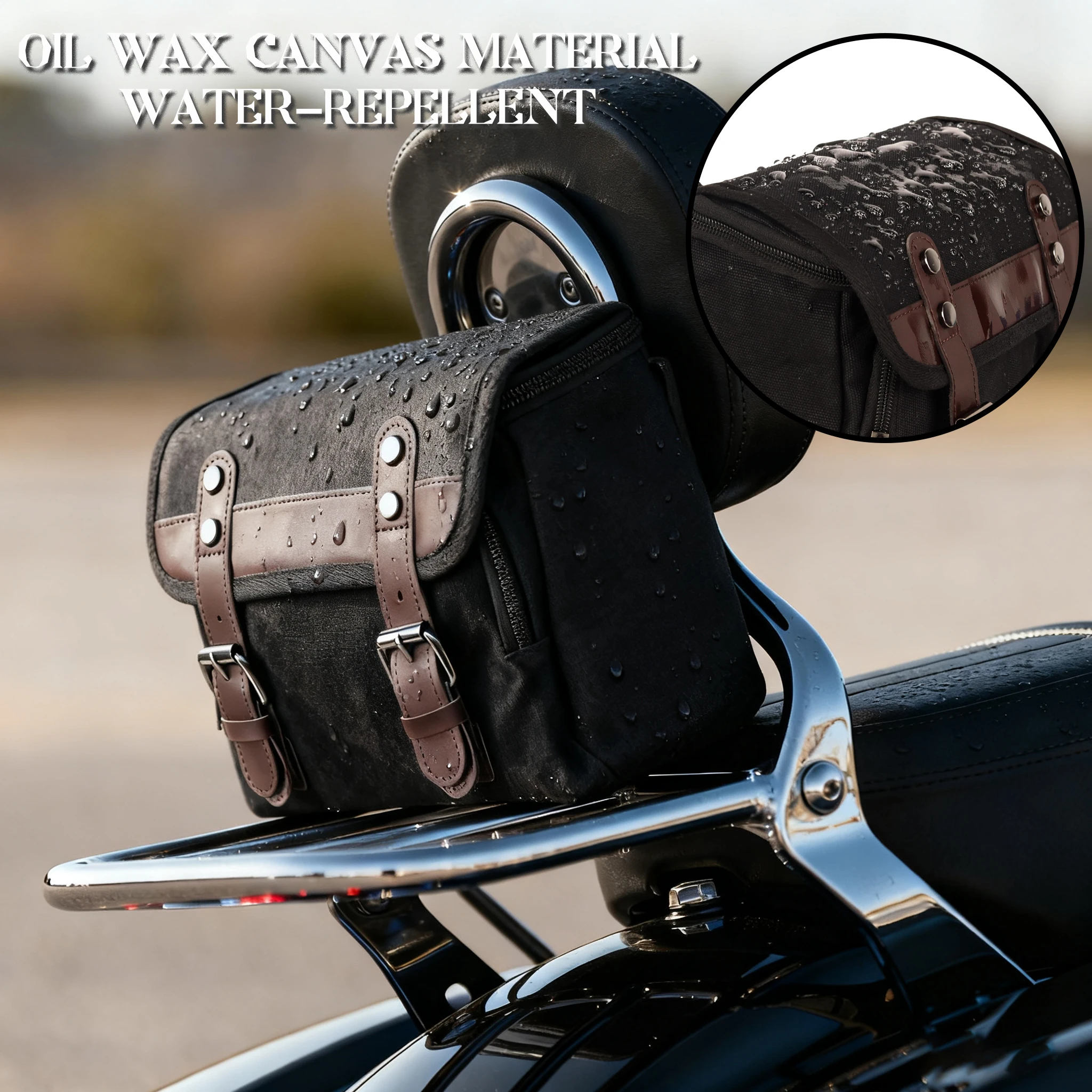 Vintage Bag Motorcycle Side Bag Luggage Travel Bag Handlebar Bag Waterproof Tool Bag For Harley Sportster XL 883 For HONDA CM300