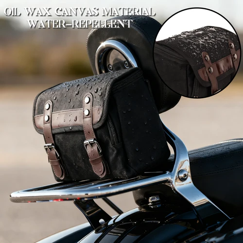 Imagen 2 del producto Bolsa lateral para motocicleta, bolsa de herramientas Retro impermeable, bolsas de viaje para equipaje de gran capacidad, alforja Universal para motocicleta