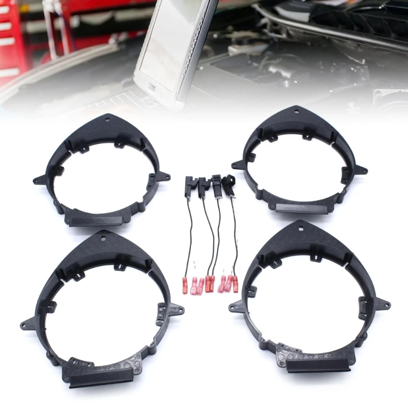 Car Front Rear Door Speaker Horn Mat Wire Mount Adapter Plates Rings 6.5Inch