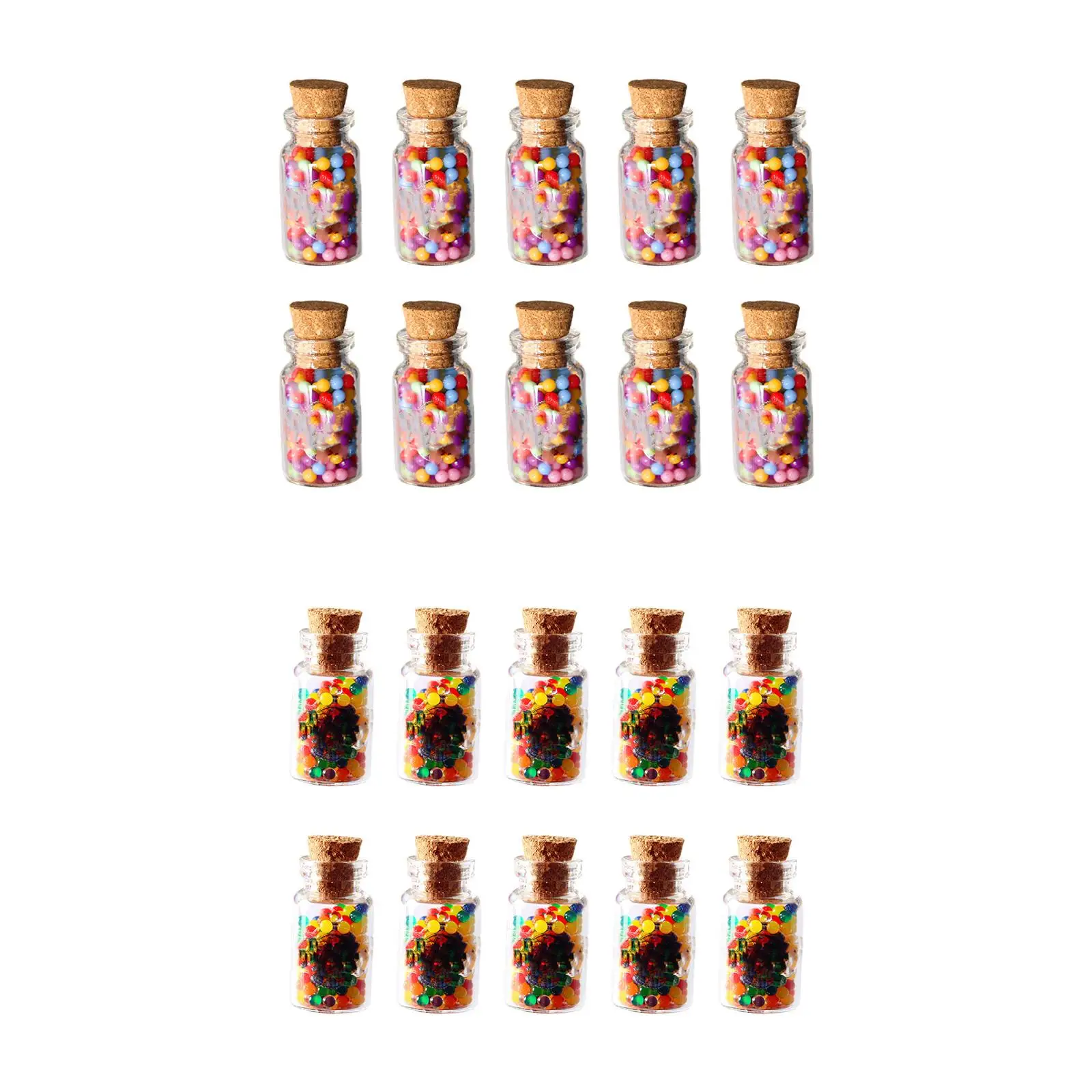 10x 1:12 Dollhouse Miniature Glass Jars with Candy Openable Simualtion Candy