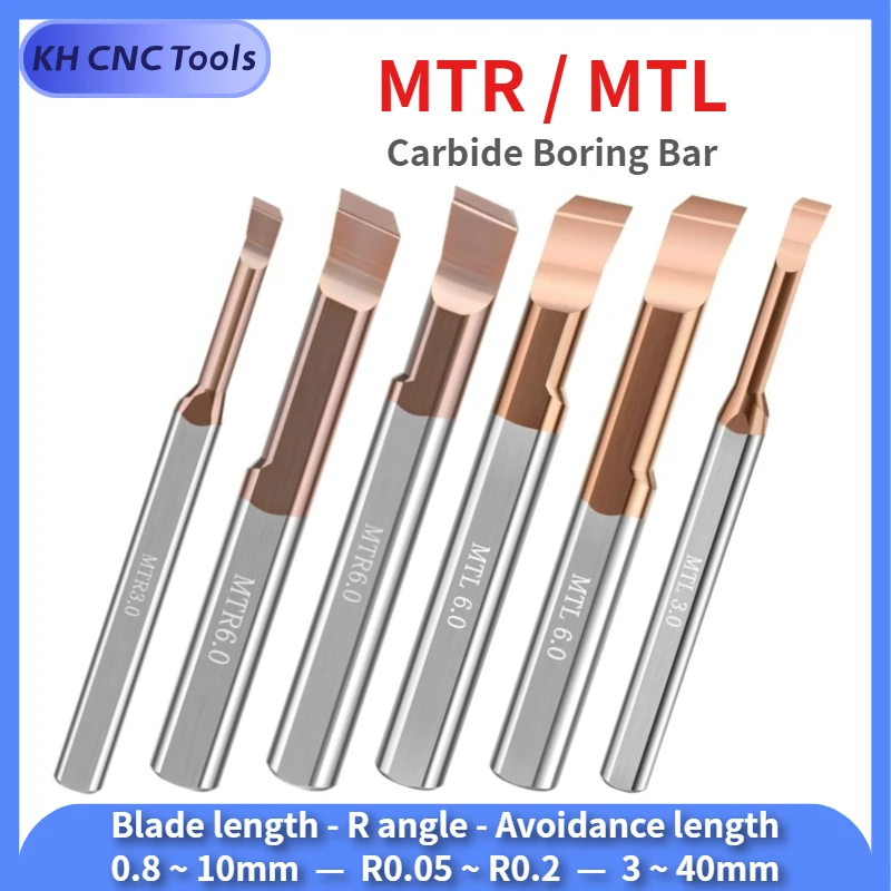 

KH CNC Carbide Boring Bar MTR MTL Miniature Internal Turing Tool Copying Small Hole Bore Solid Lathe Cutter 0.8-10mm 6mm