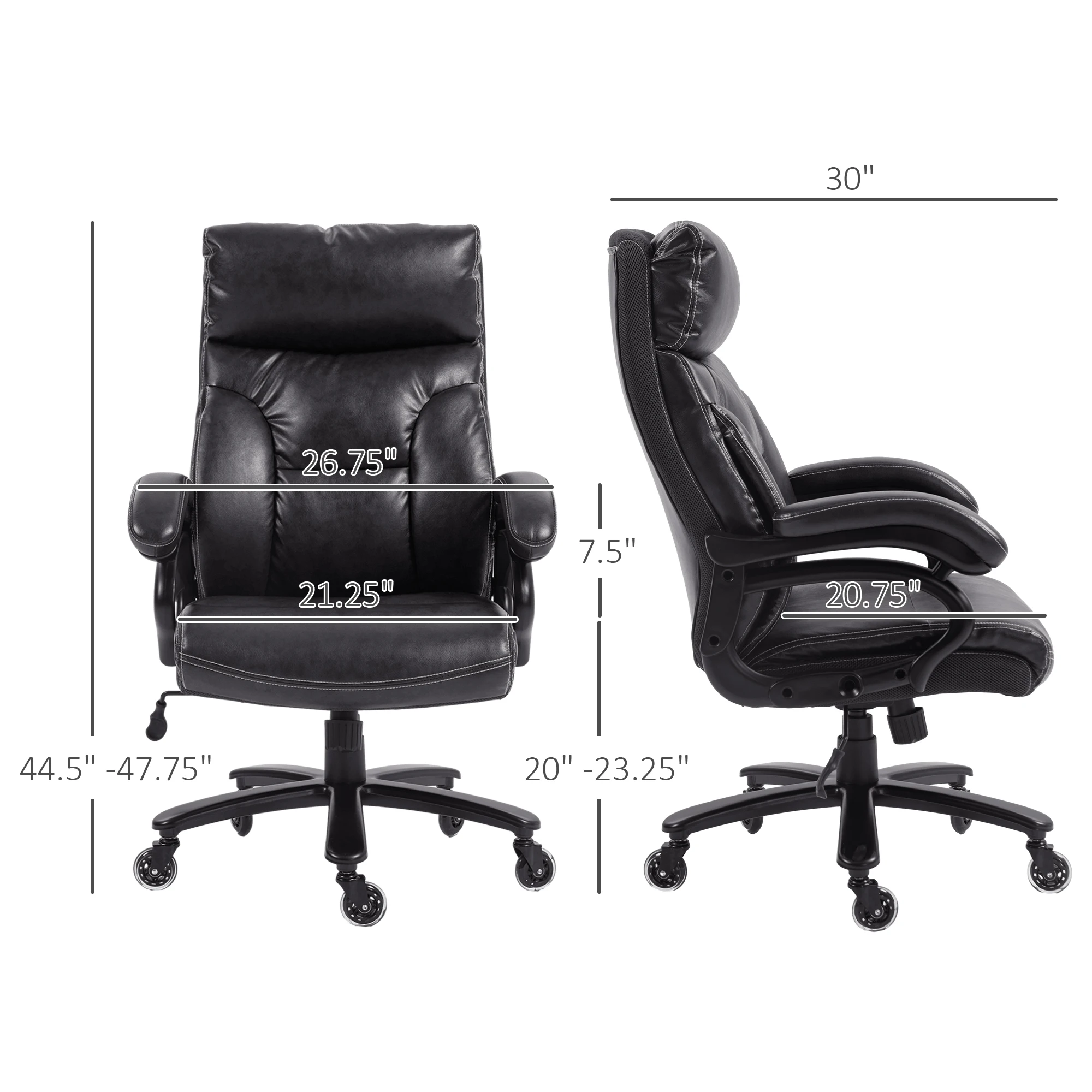 Big and Tall Office Chair, 400 Lbs, Executive Computer Chair, Black