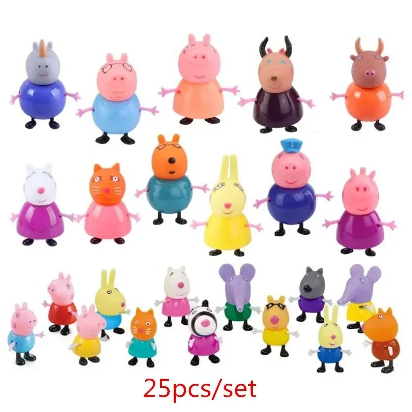 Peppa Pig Educational Toys anime George Zebra Sue Puppy Danny Fox Freddie Kitten Candi Cartoon Action Figure Toy Kids Gifts