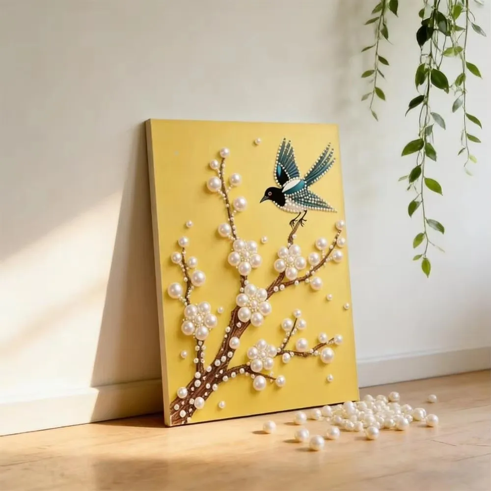 20*30CM Flower Pearl Diamond Art Kits Density Board Oil Canvas 3D Plastic Painting Kit Arts Craft Art Pearl Gem Painting Picture