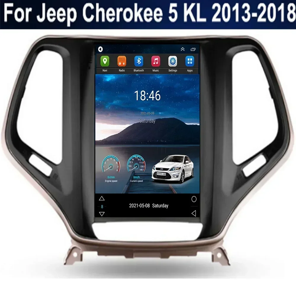 ジープチェロキー2013-2035用カーラジオ,GPS,メディアプレーヤー,ビデオ,ステレオ,DSP, RDS,2DIN,テスラスタイル,Android 13