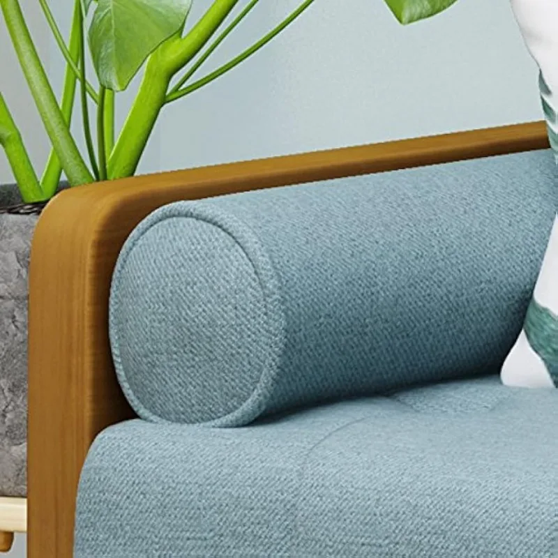 Modern tecido sofá adornado, meados do século, azul