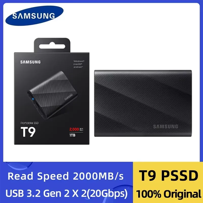 

SAMSUNG T9 Portable SSD 1TB 2TB 4TB High Speed USB 3.2 Gen 2x2 External Disk Hard Drive Solid State Disk For Laptop Desktop PC