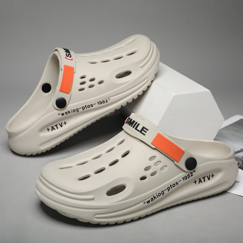 

Mens Clogs Thick Soles Breathable Men Slippers Garden Shoes Outdoor Comforty Beach Slippers Home Slippers Antiskid Slippers