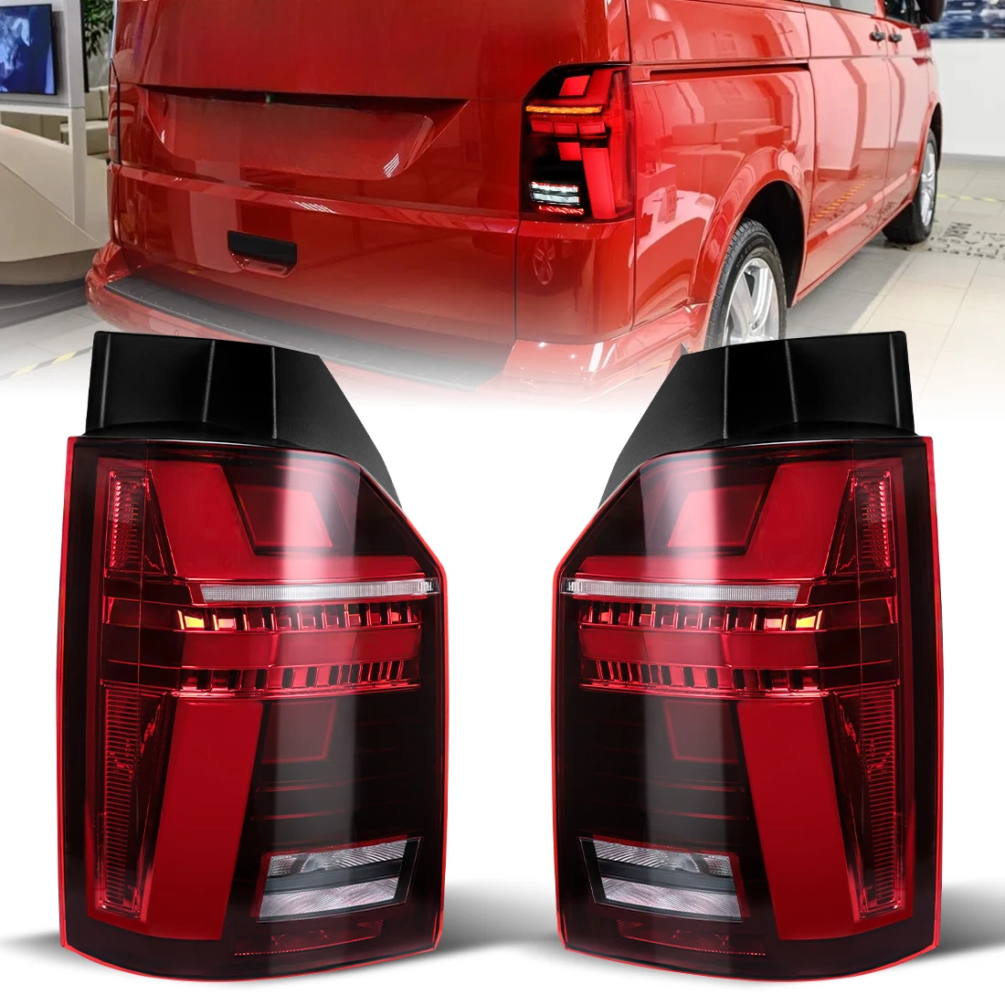 LED Tail Lamp Assembly For VW Transporter Multivan Caravelle T6 2016- 2019 Rear Brake Lamp Dynamic Turn Signal Reversing Light