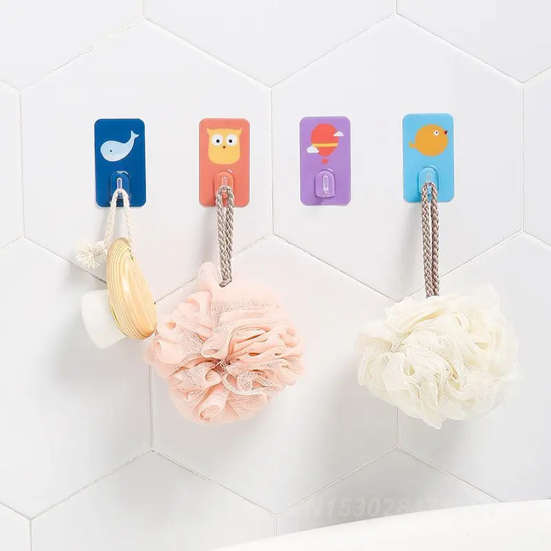 1/2/3PCS Cute Versatile Use Creative Design Strong Adhesive Wall Hooks Creative Bathroom Accessories Popular Waterproof Adhesive