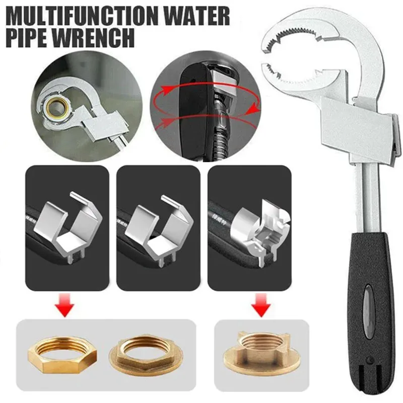 Multifunctional Bathroom Wrench Adjustable Double Ended Spanner Sink Water Pipe Faucet Wrench Bathroom Repair Hand Tools