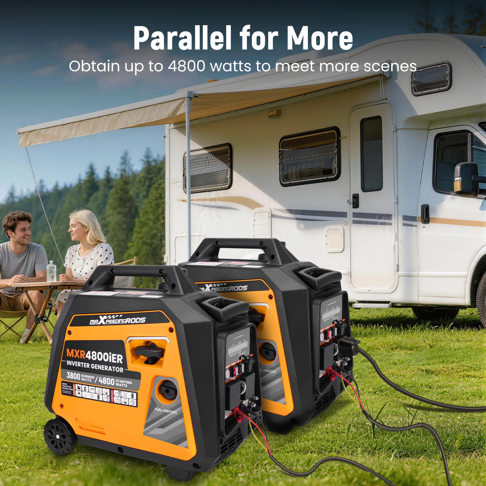 Inverter Generator 4.8KW Electric Start Portable Generator Clean for Camping