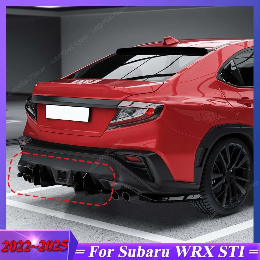 

Для Subaru WRX STI 2022 2023 2024 2025 ABS Глянцевый черный автомобильный задний бампер Диффузор Задние боковые сплиттеры Спойлер Губные комплекты кузова Тюнинг