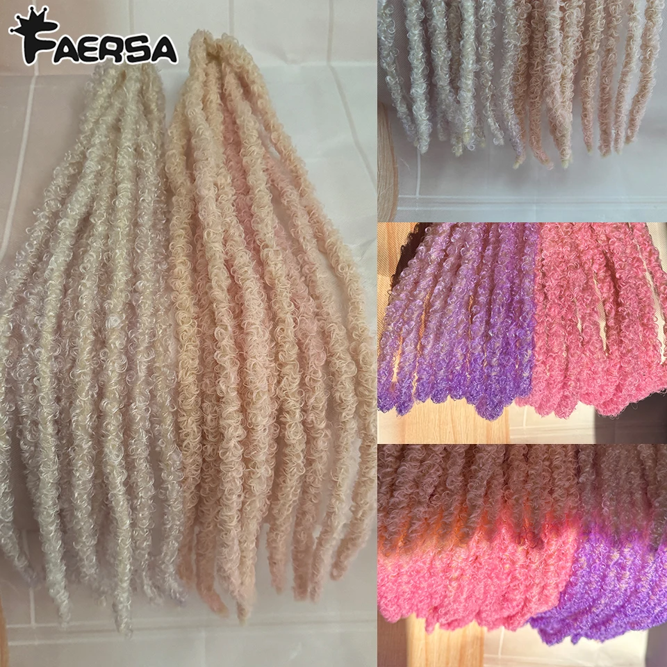 

Distressed Braids Hair Changing Blonde To Pink Purple Synthetic Pre Looped Butterfly Locs Crochet Hair Extensions For Afro Women