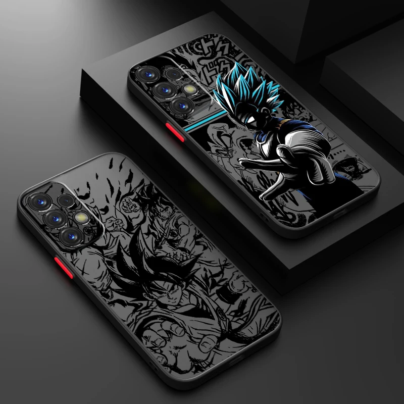 Luxury D-Dragon Ball Goku Frosted Translucent For Samsung Note 20 A35 A03 A54 A35 A22 A34 A14 A24 A04 A55 5G Soft Phone Case