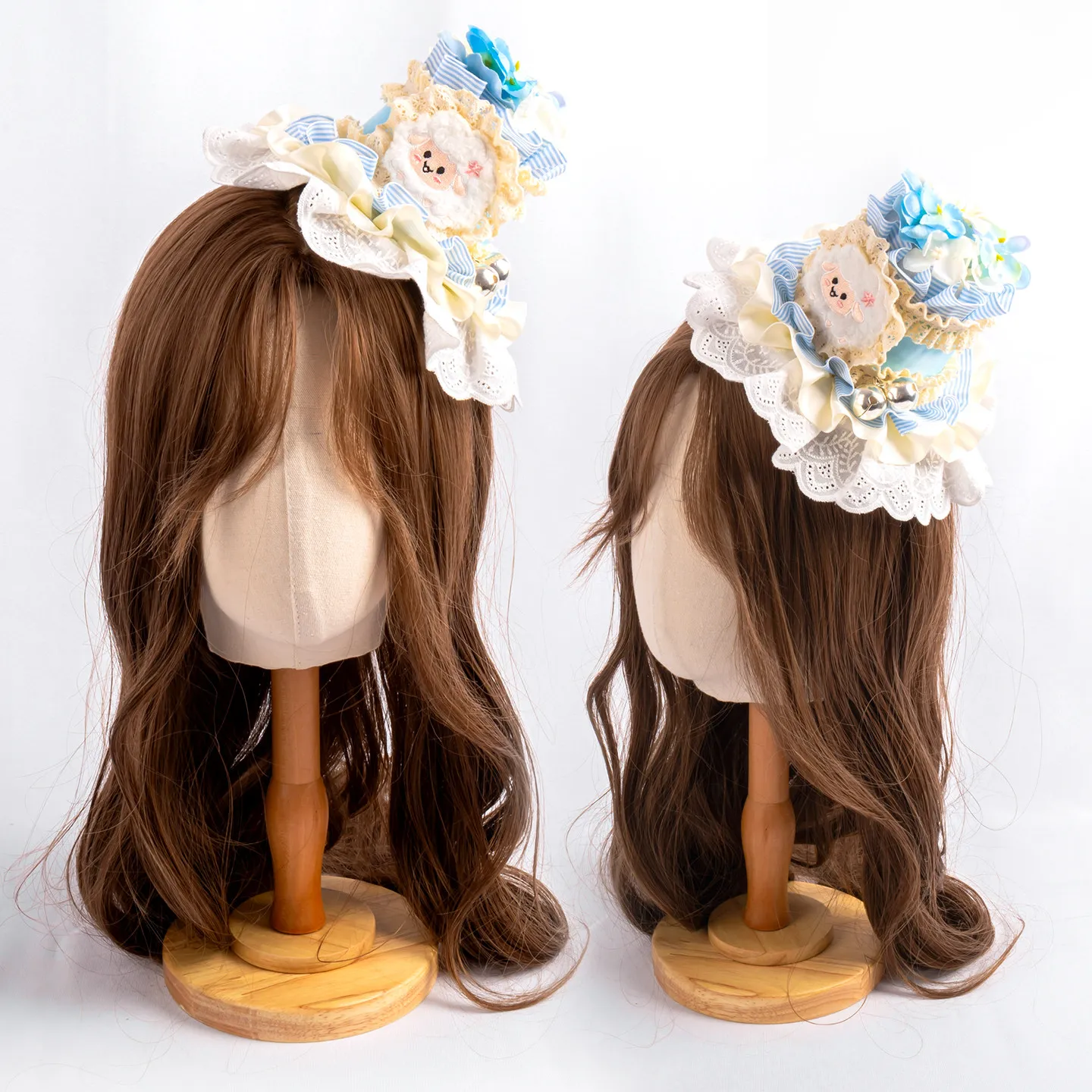 Japanese Handmade Lolita Original Design Hat Kc Headdress Flower Straw Hat Lamb Top Hat Headband Flower Bonnet Lo Bnt