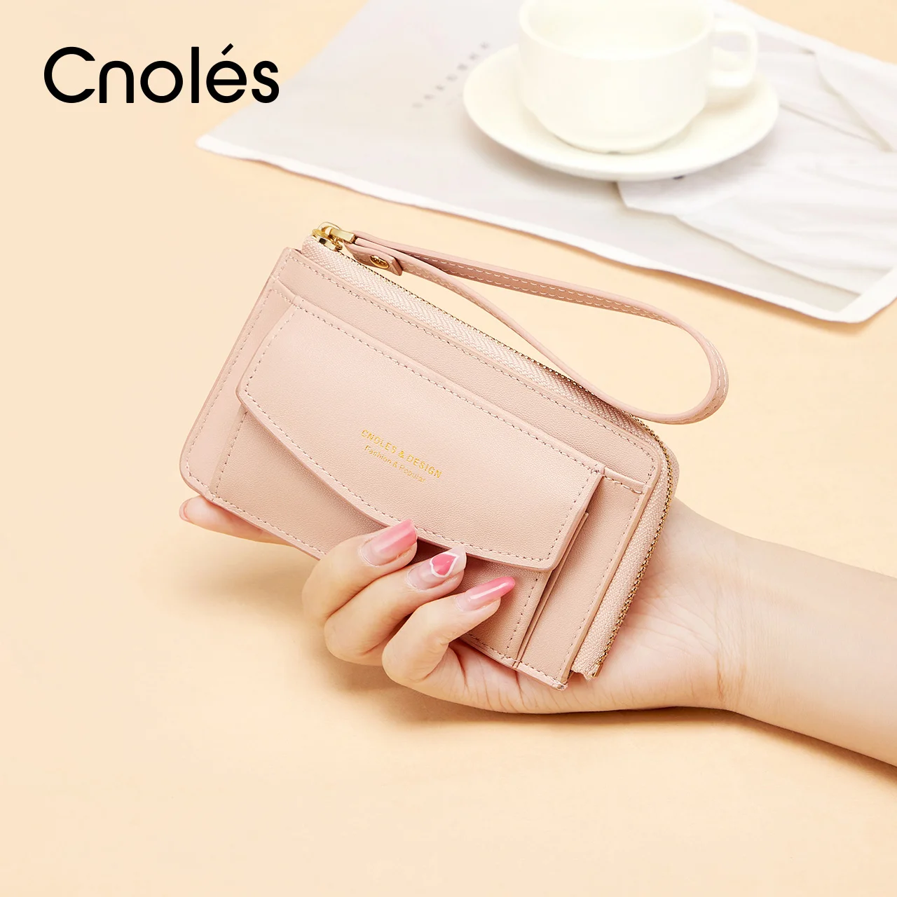 

Cnoles Pink Women Wallet Female Fashion Ladies Coin Purse Clutch Bag Credit Card Holder Wallets Key Bag