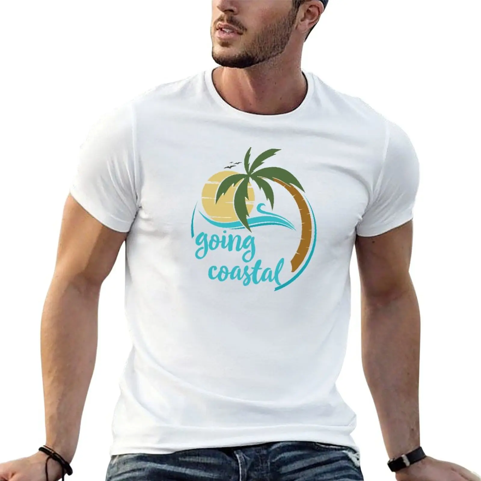 Going Coastal T-Shirt Casual All Match Tee Shirt for Men