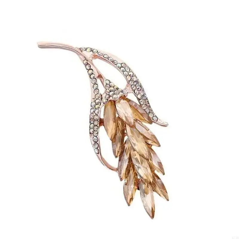  Elegant Wheat Metal Golden Brooch Adornment Stylish Wheat Ear Brooch Ornament Lapel Pin for Women's Suit or Sweater