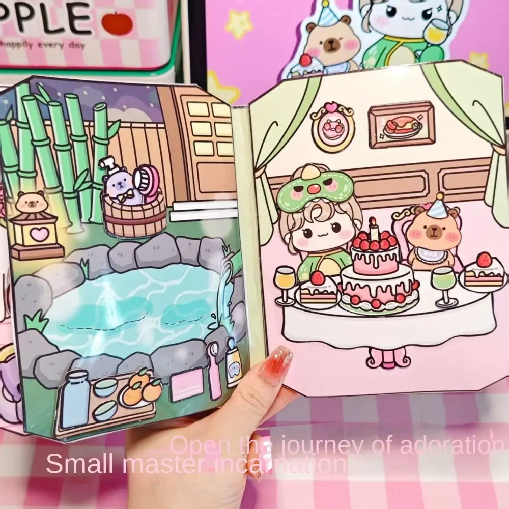 

Развивающая книжка-игрушка Монтессори «Капибара» ручной работы: DIY-набор для творчества, 3D-наклейки, элементы-пазлы, книжка-антистресс