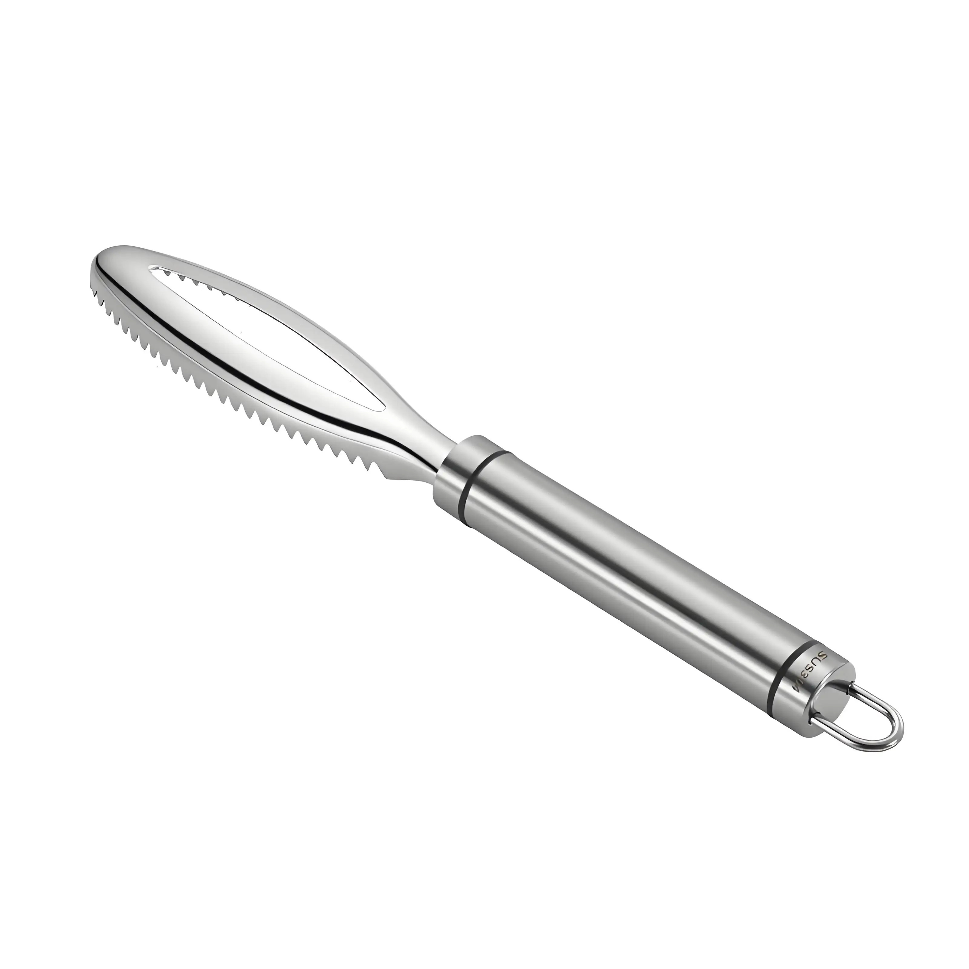 Stainless Steel Fish Scaler - Long Handle Kitchen Tool for Quick & Easy Descaling