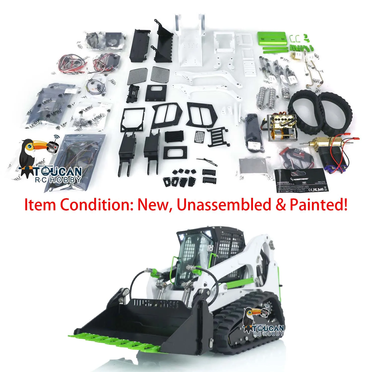 

LESU 1/14 Hydraulic RC Loader Aoue LT5 Skid-Steer Tracked Car Painted KIT Construction Vehicle Model THZH1352-SMT1