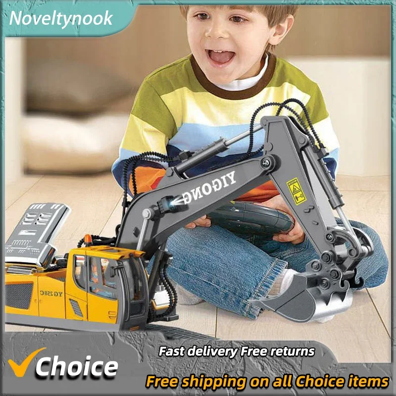 New Remote Control Excavator Dump Truck 2.4G High-tech 11-channel Bulldozer Dirt Truck Construction Engineering Toy Vehicle