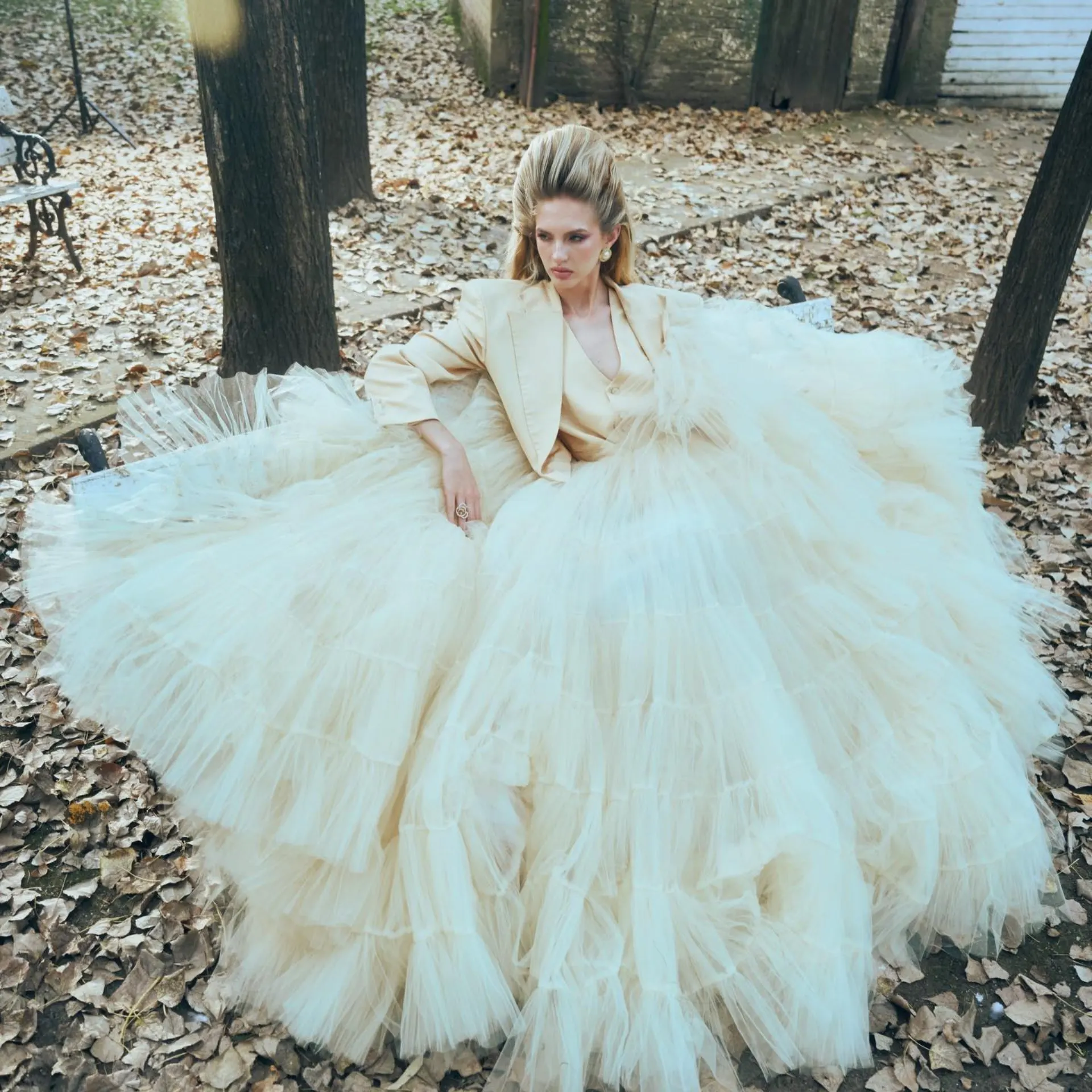 

Элегантная женская юбка из фатина, пышная юбка-баллон с высокой талией, кремового/белого цвета, многослойная, нарядная, длинная, альтернатива платью