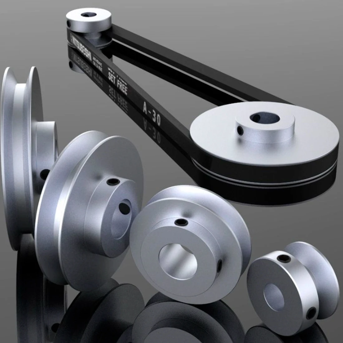 Motor Belt Drive Wheel 40mm 60mm 80mm 100mm V-belt Pulley, Single Groove, A- type V-belt Pulley ID:8mm~30mm 5