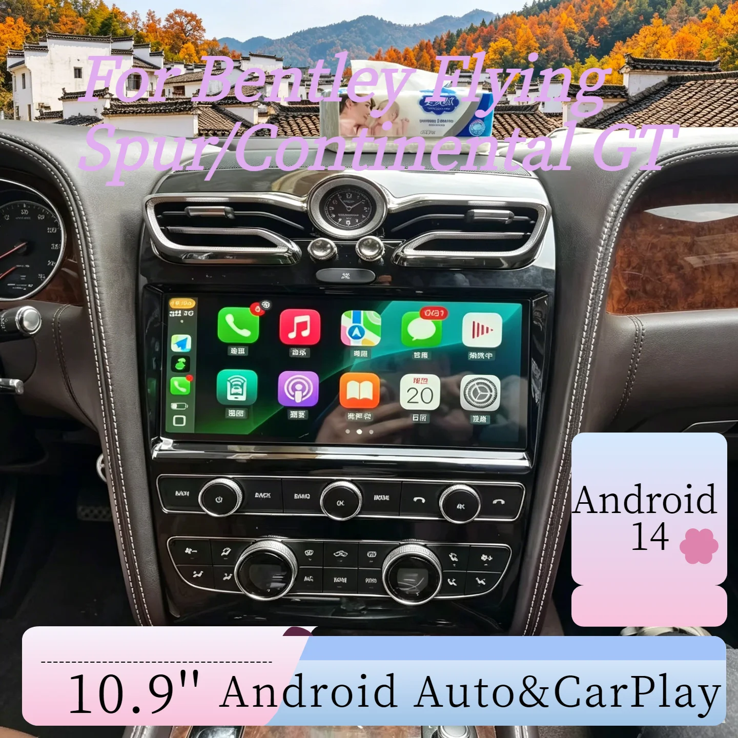 CarPlay Android 14 Auto Car Radio 10.9'' For Bentley Flying Spur/Continental GT 2005-2019 Multimedia Stereo Player GPS Head Unit