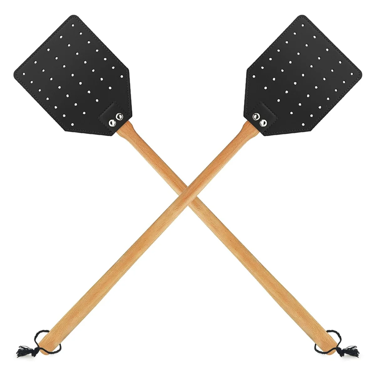 

Leather Fly Swatter for Indoors/Outdoors,Duty Flyswatter with Walnut Wood Handle 19.7inch Long Fly Swatted Manual 2 Pack
