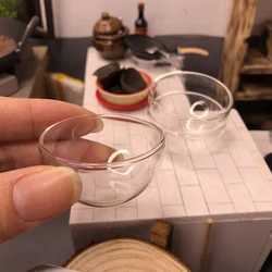 1Pcs 1:12 Miniature Glass Fruit Bowl Salad Bowl Dollhouse Kitchen Accessories DIY Toys Best For Dollhouse Decals 4*4*2cm