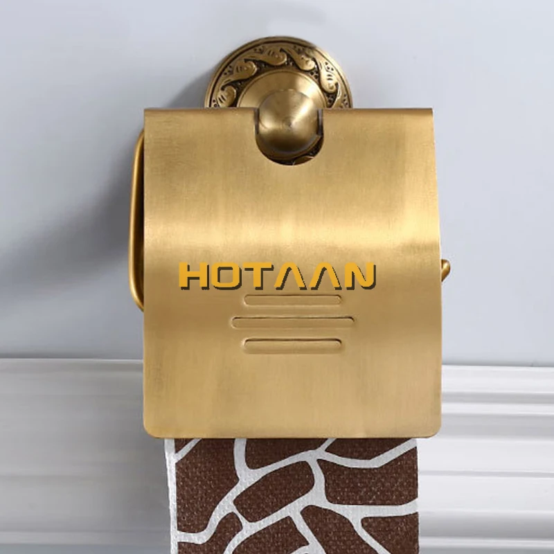 Toilet Paper Holder Wall Mounted Vintage Classic Bathroom  Antique Brass Roll Tissue Box Bathroom Accessories YT-13992