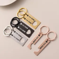 Personlized Scan Code Music Keyrings Custom Stainless Steel Spotify Keychain for Couple Engrave Key Chain Women Men Gift