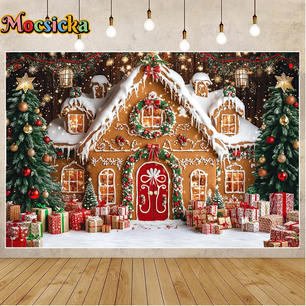 Mocsicka الشتاء التصوير خلفية دافئة عيد الميلاد الموقد إكليل مهرجان حفلة الأسرة الأطفال صورة خلفية الاستوديو