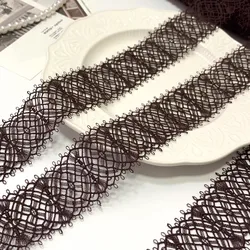 18Yards 5cm Width Shiny Brown Hollow Flower Venise Diy Venice Lace Clothing Accessories Of Various Garment,Bra.Skirt