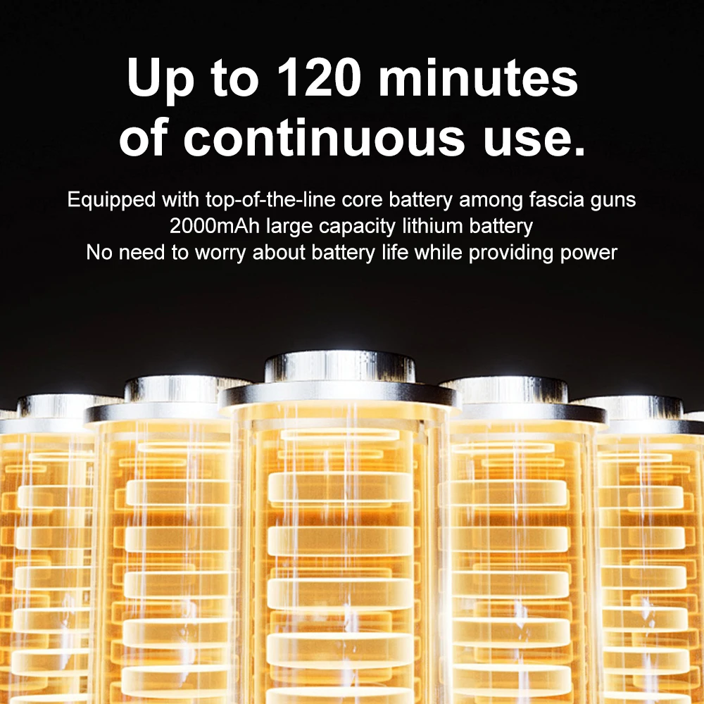 Back and Thigh Percussion Massager 4 Head 6 Gear 20 Levels Fascia Gun