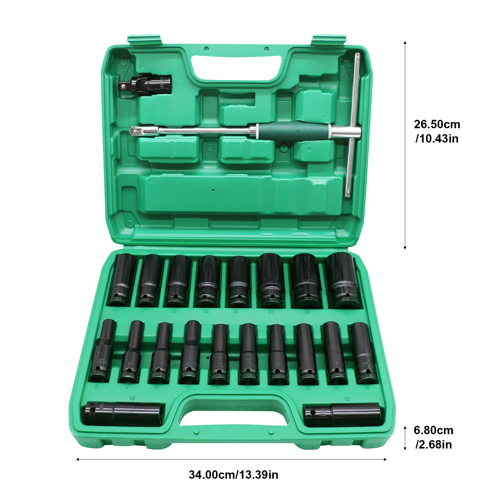 

Llave impacto eléctrica 23 piezas, Kit cabezal hexagonal, juego adaptadores accionamiento portabrocas para tal