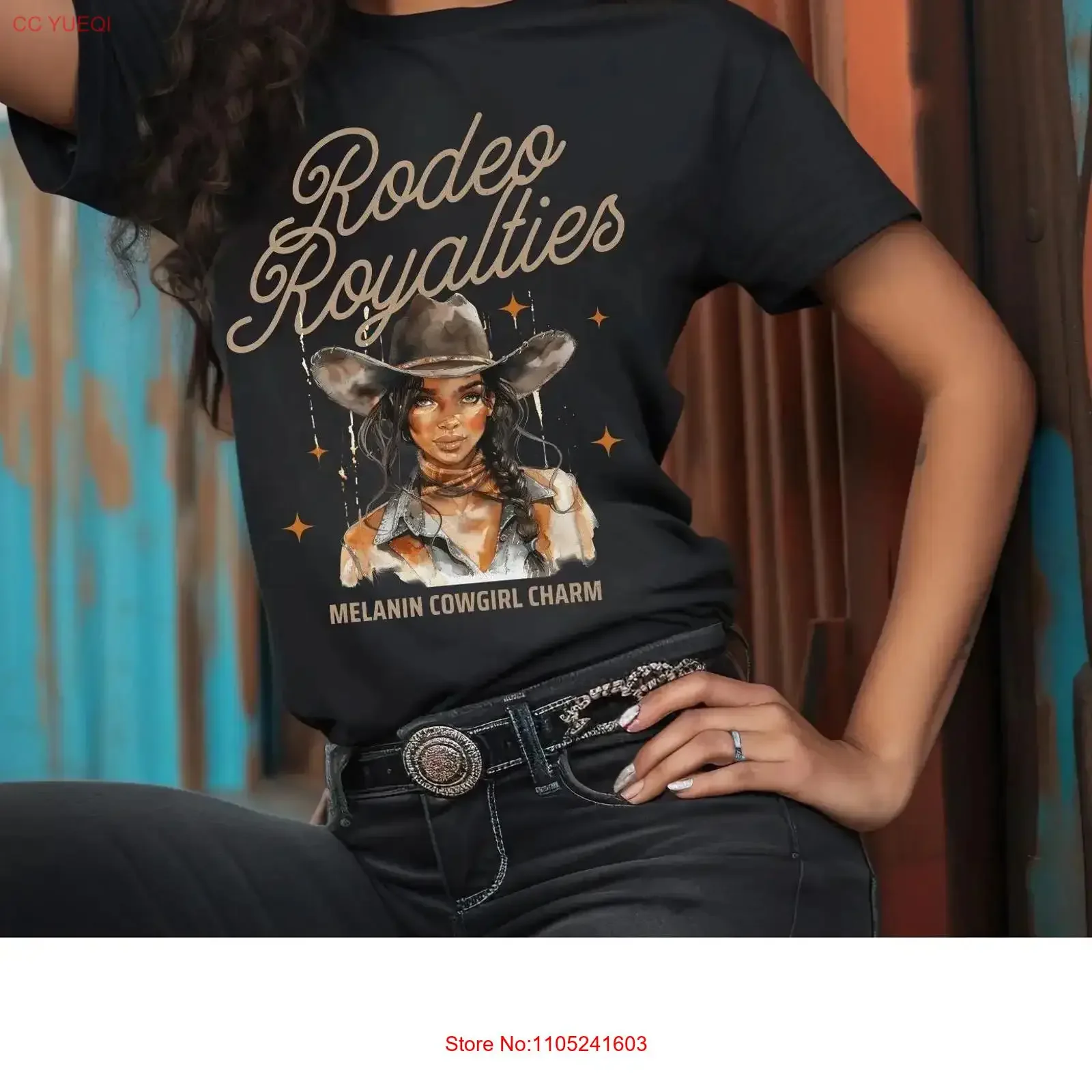 Black Cowgirl T shirt Rustic Royalties Rodeo Melanin for her vintage Washed Unisex Comfortable Slightly Breathable Stylish