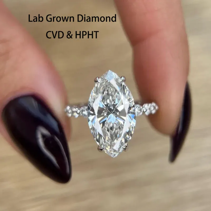 Affordable Luxury Ring 10 Carat Marquise DEF Color / VS VVS Clarity Cut Lab Grown Diamond Unique Ring 14K 10K Gold