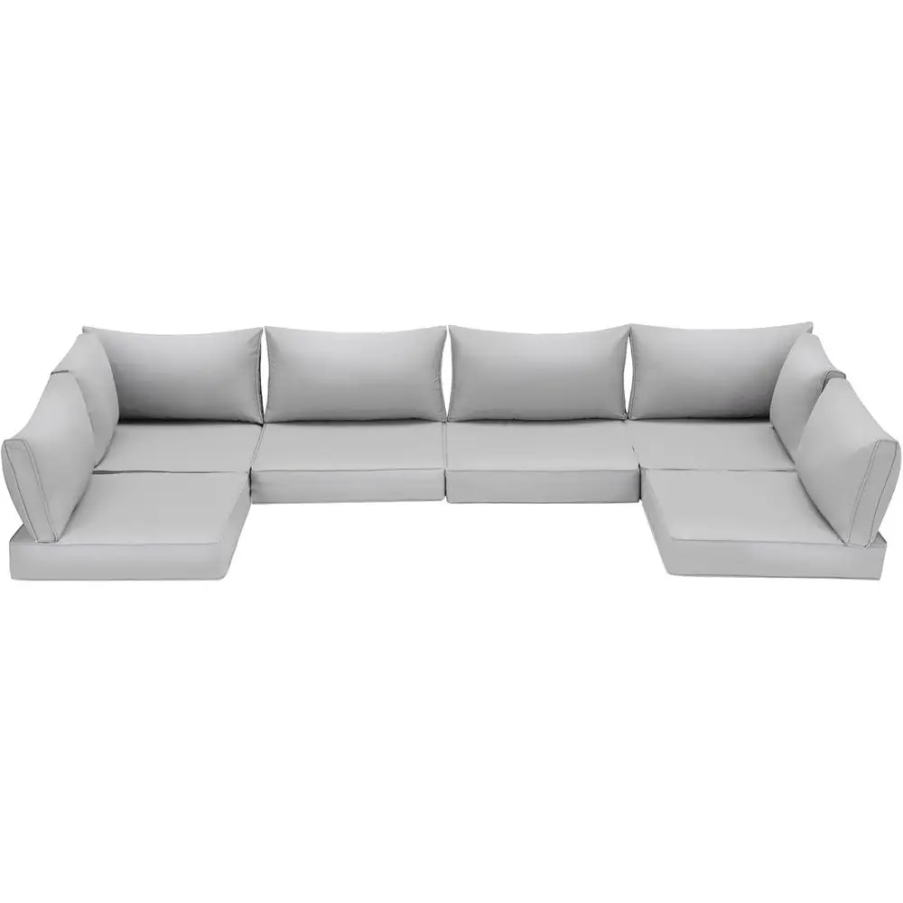 

14-Piece Silver Grey Outdoor Sectional Cushion Set for Patio Furniture