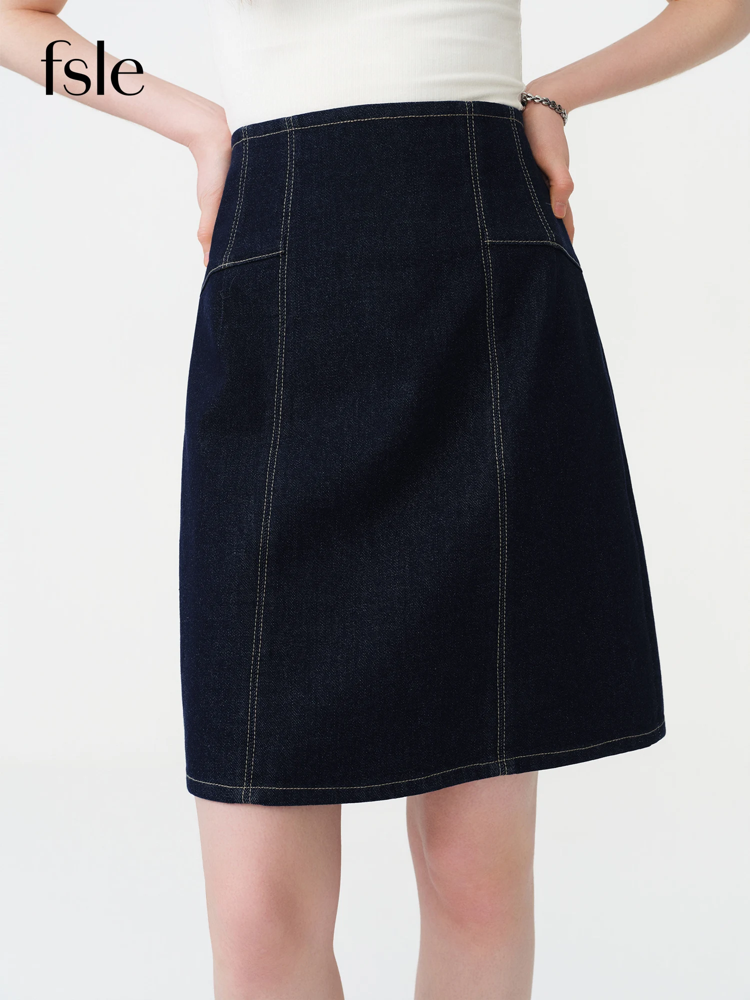 FSLE 2026 Summer Women's High Waist A-Line Denim Skirt - Versatile Classic for Daily and Date Night Outfits​