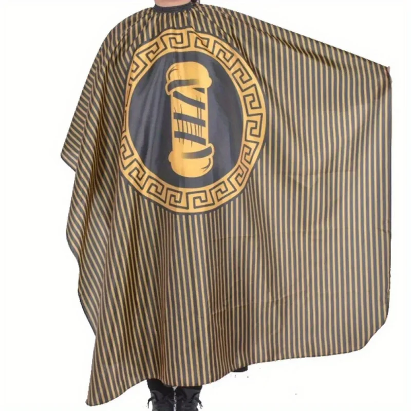 1 capa superior de peluquero, vestido de barbero con corte abierto, vestido largo de estilo antiestático y a prueba de salpicaduras, cuello de cierre ajustable + polvo para el cuello