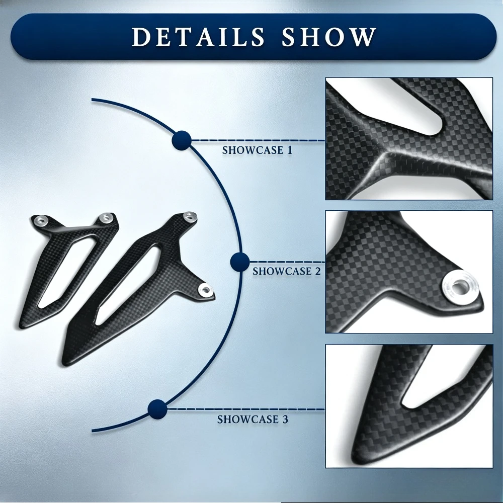 Carbon Fiber Heel Guard Footpeg Wings Footrest Protector Fairing For DUCATI Panigale V2 899 959 1199 1299 Motorcycle Accessories 3