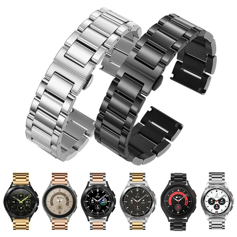 

For Samsung Gear S2 S3 Steel Bracelet Galaxy Watch 46mm/42mm/Active 2 1 40 44mm watch4 Stainless steel watchband 20 22mm