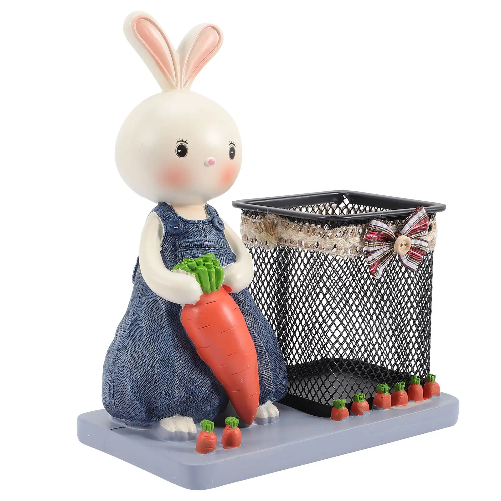 Rabbit Pen Holder Desktop Pen Storage Bucket for Makeup Brushes Student Stationery Office Desk Organizer Cute Modern Decorative