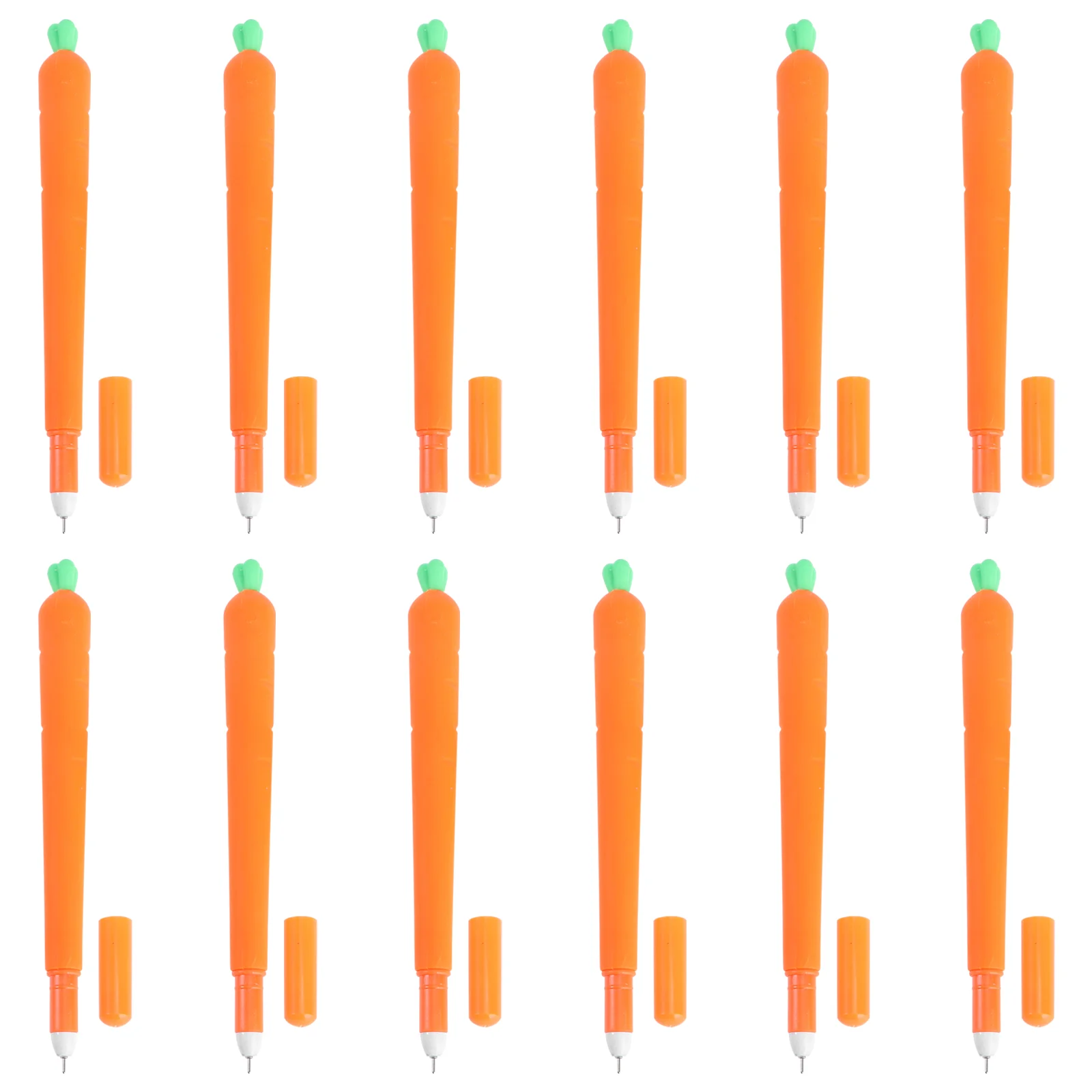 

12 Pack Fine Point Gel Pens Black Ink Fountain for Kids Cartoon Cute Office Supplies Pupils Come